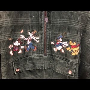 Vintage Green Corduroy Disney 1/2 Zip Jacket